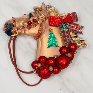 Holiday Horses: “Holiday" design. Decorated horse Christmas ornament